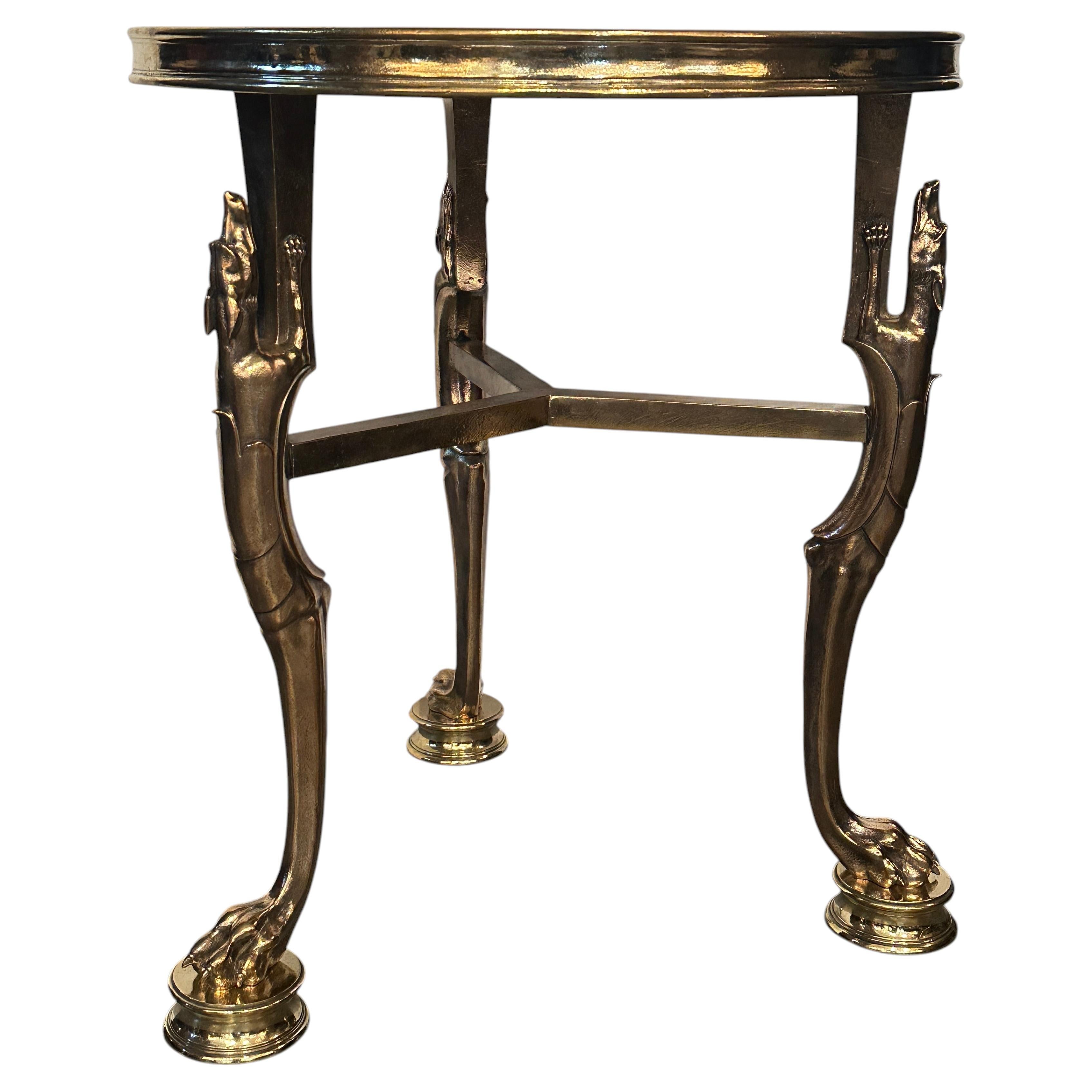 Polished Solid Bronze Greek Inspired Side Table 20th Century
