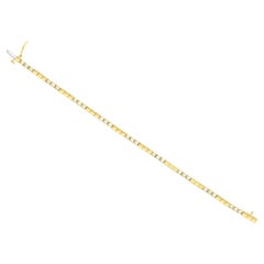 Bracciale Tennis con diamanti quadrati lucidi in oro giallo 14k