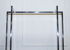 POLISHED STAiNLESS STEEL BLACK AND SILVER ART DECO STYLE BOOKCASE SHELF DISPLAY