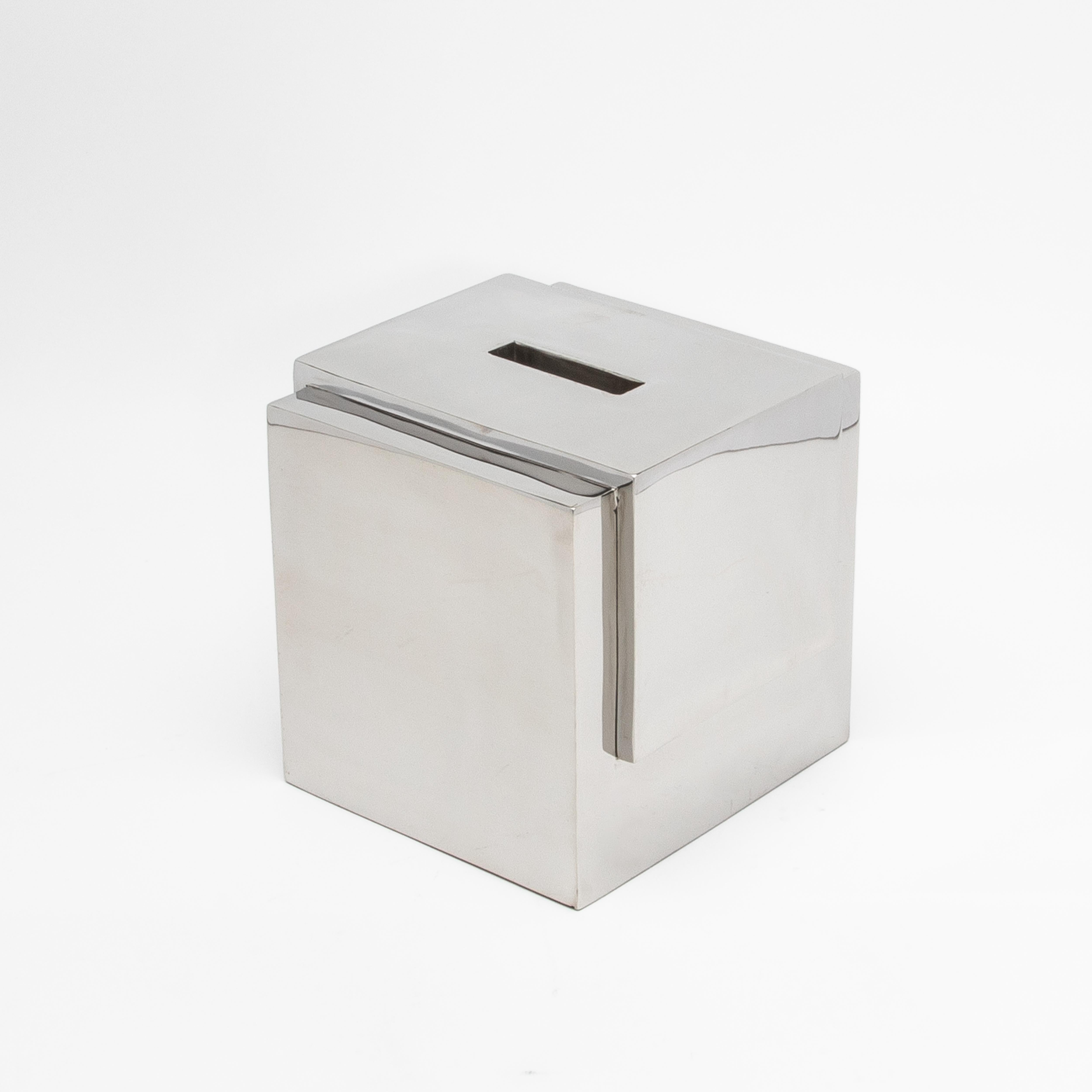 Philippine Tissue Box in Polished Stainless Steel by R&Y Augousti For Sale