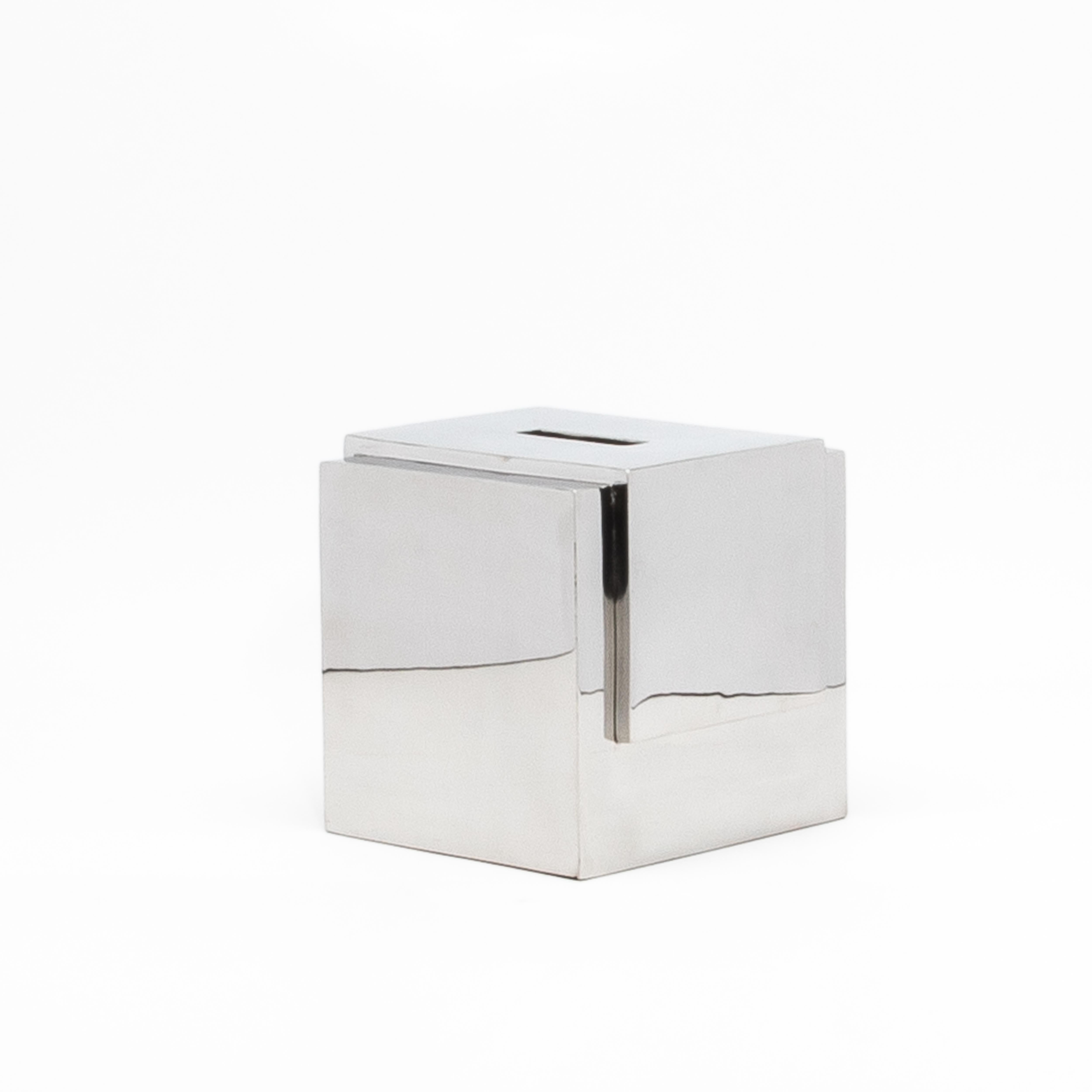 Hand-Crafted Tissue Box in Polished Stainless Steel by R&Y Augousti For Sale