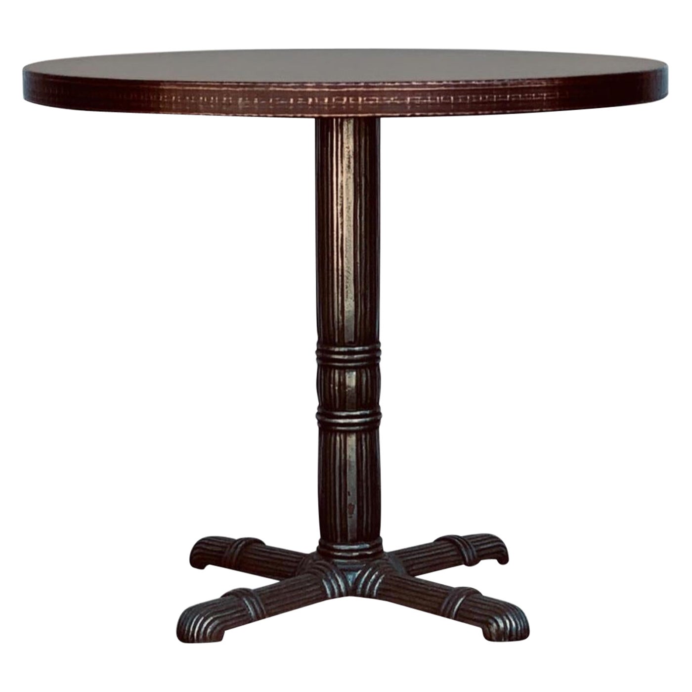 Polished Steel and Antiviral Raw Copper Top Gueridon / Side Table