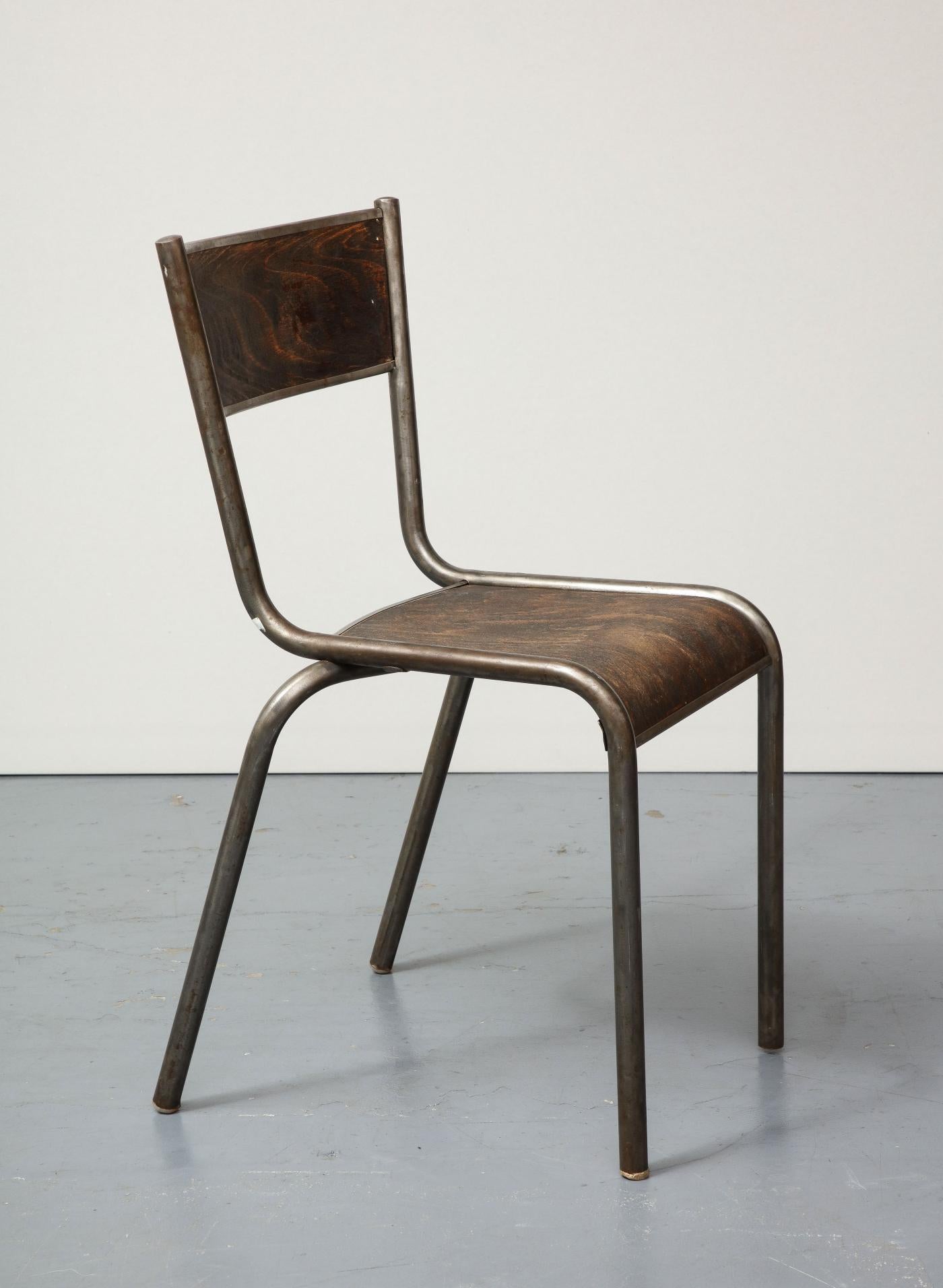 Polished Steel and Bentwood Chair, circa 1940 For Sale 3