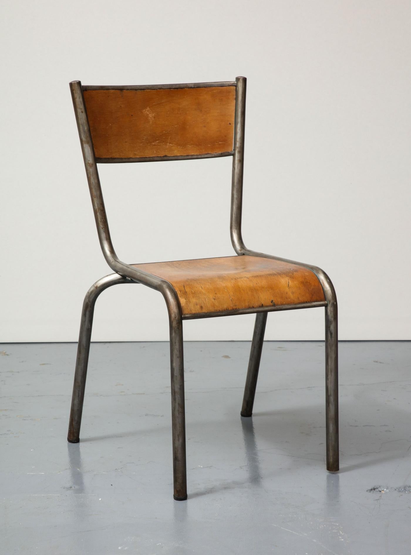 Polished Steel and Bentwood Chair, circa 1940 For Sale 1