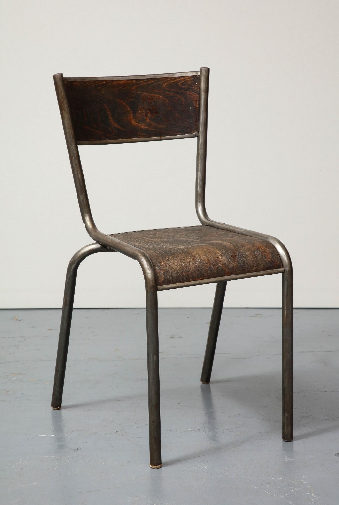 Polished Steel and Bentwood Chair, circa 1940 For Sale 2