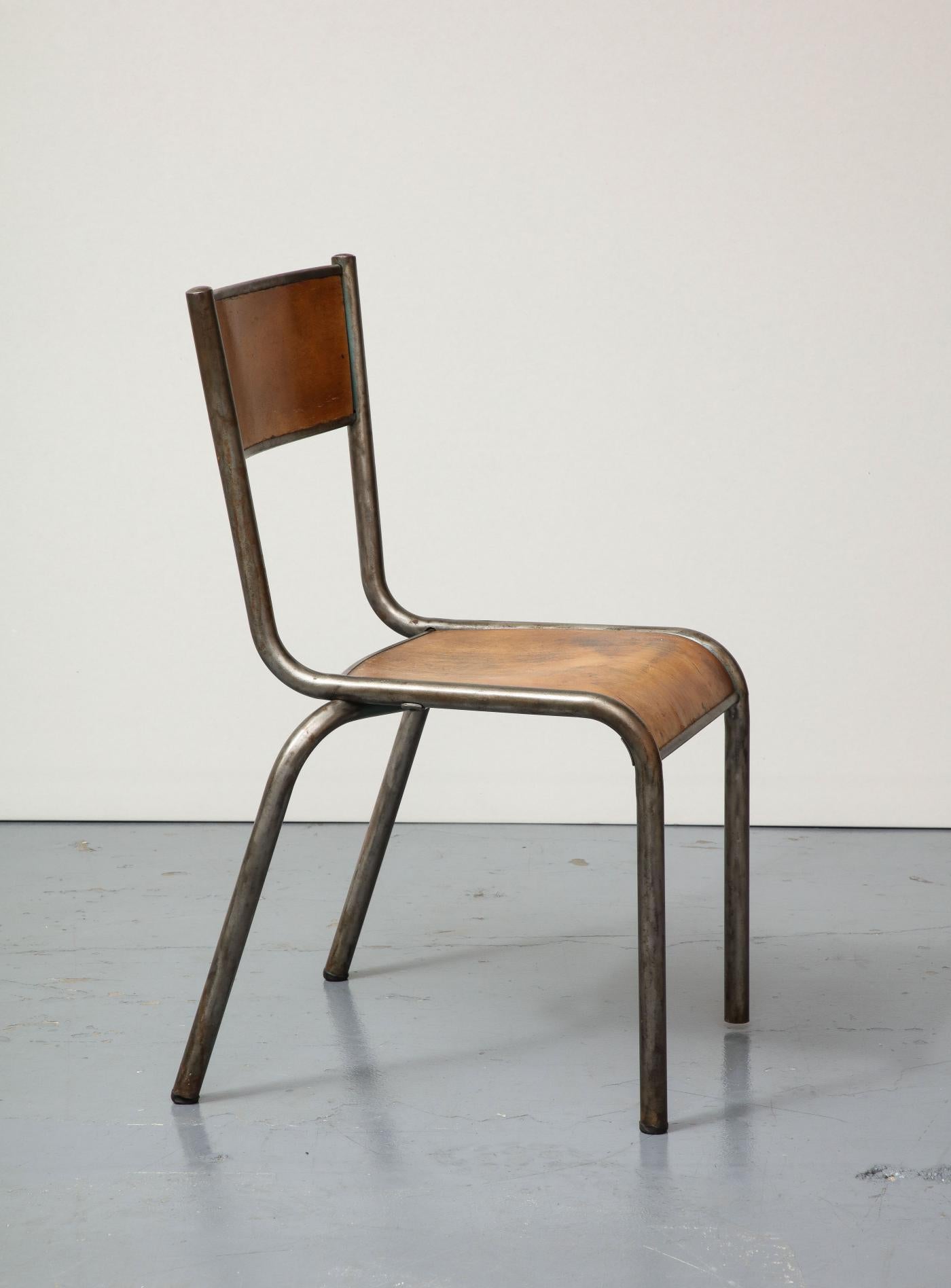 Polished Steel and Bentwood Chair, circa 1940 For Sale 2