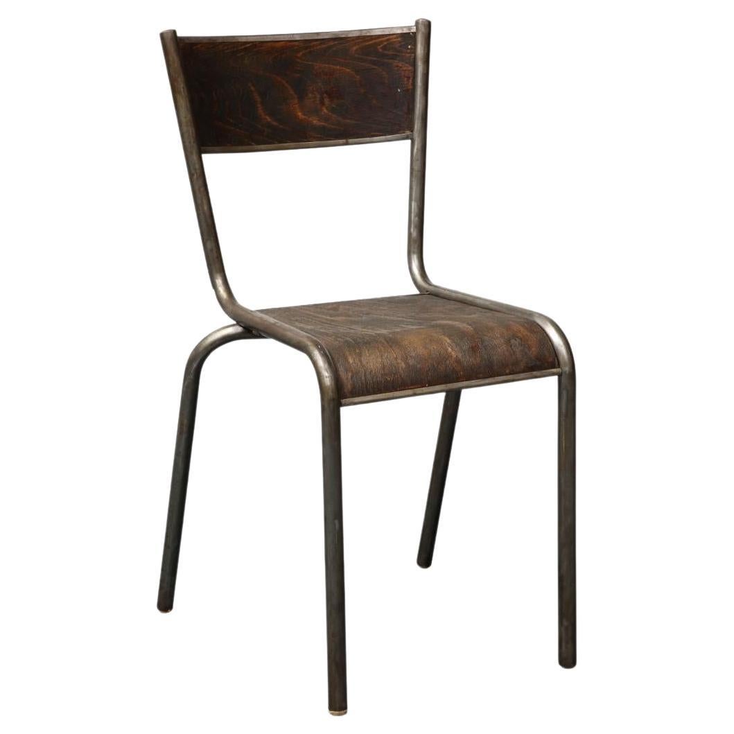 Polished Steel and Bentwood Chair, circa 1940 For Sale