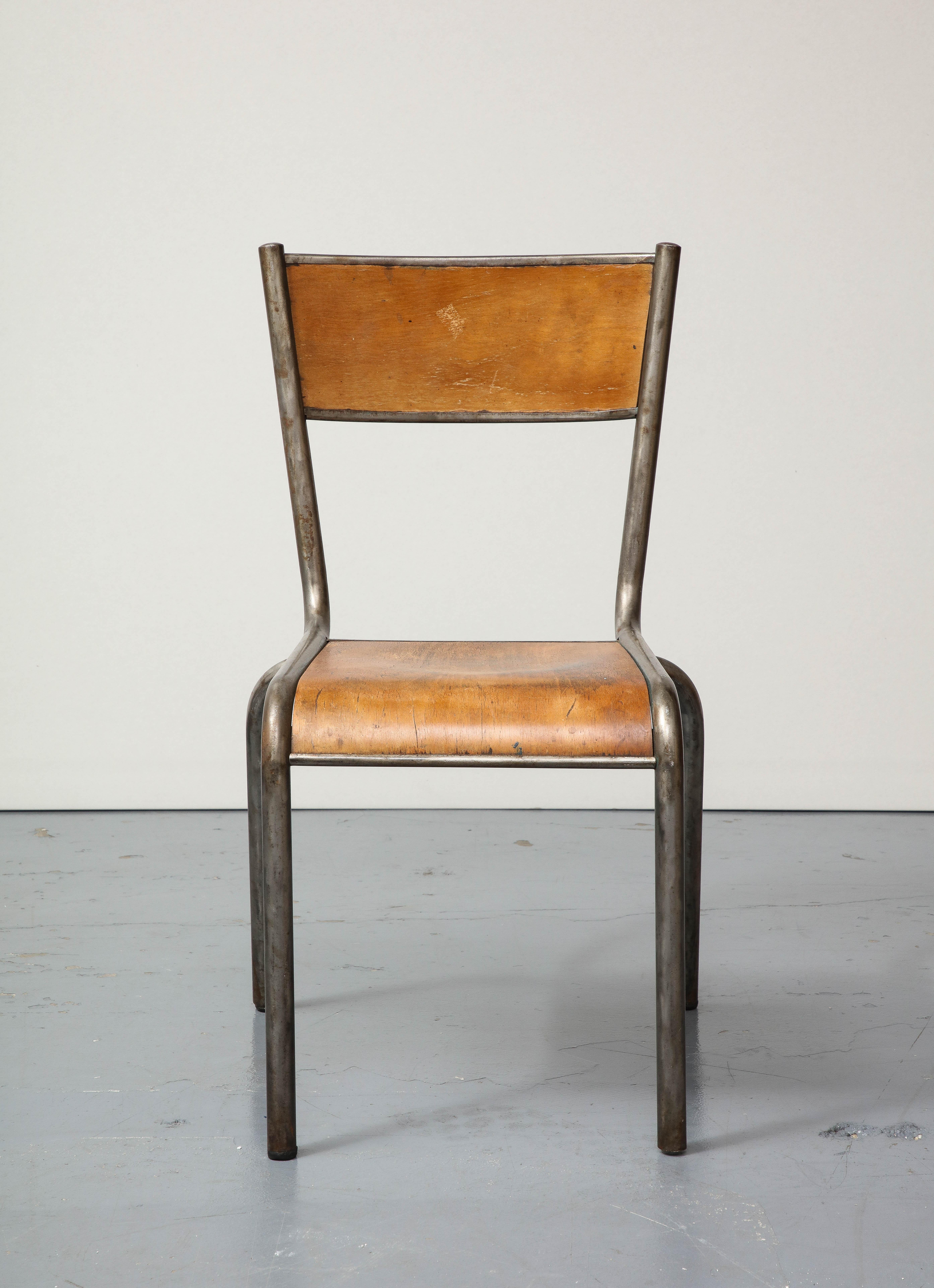 Polished Steel and Bentwood Chair, France, c. 1940 In Good Condition For Sale In New York City, NY