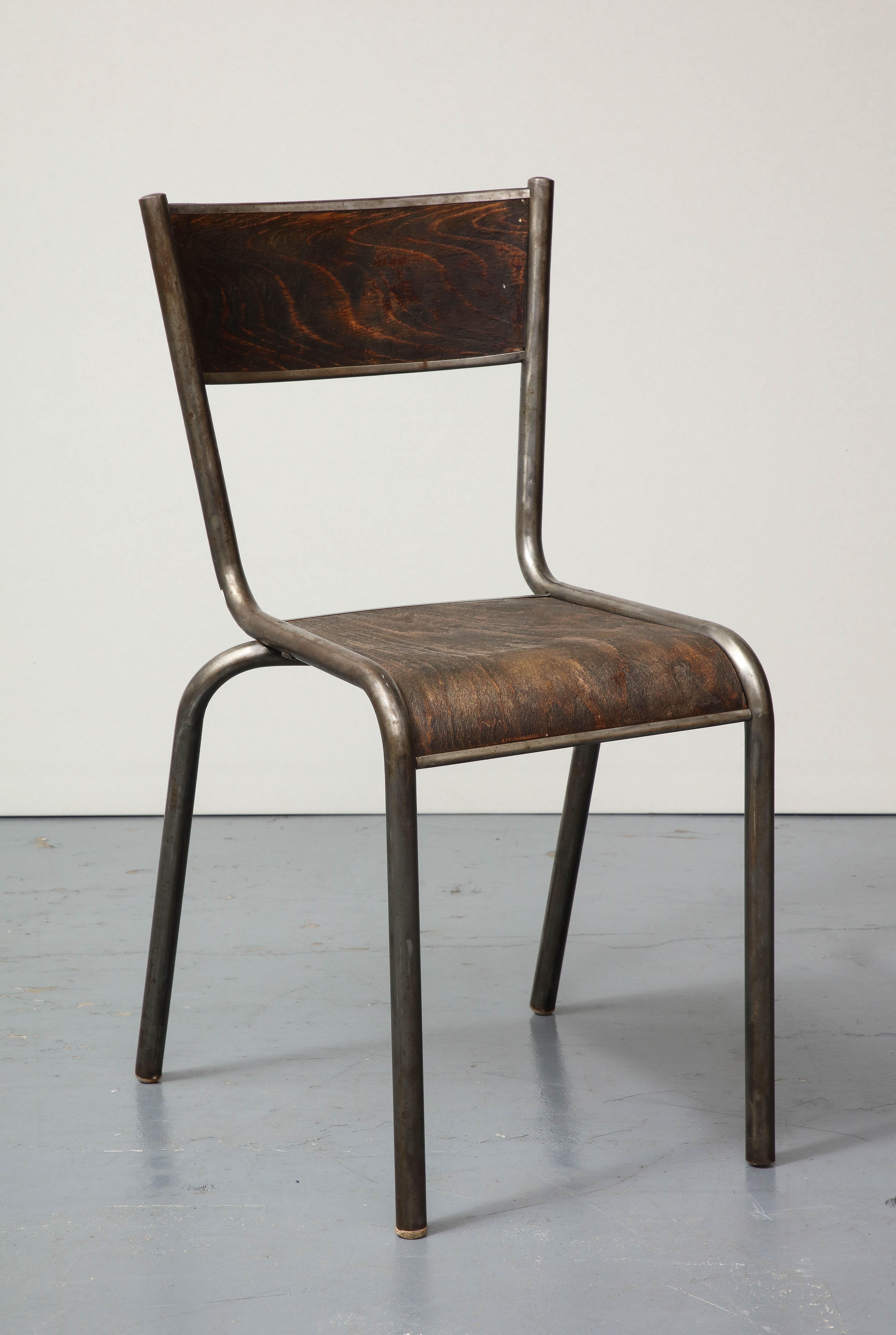 Polished Steel and Bentwood Chair, France, c. 1940 In Good Condition For Sale In New York City, NY