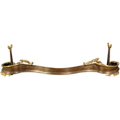 Antique POLISHED STEEL AND LACQUERED BRONZE FIRE FENDER