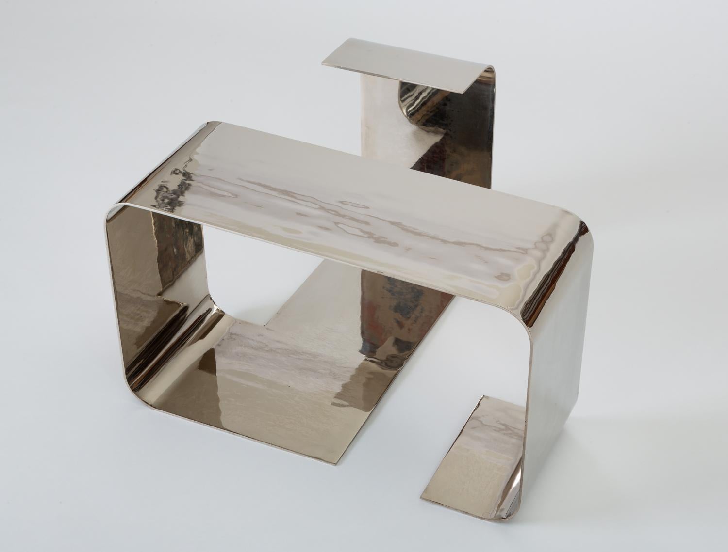 Polished Steel and Smoked Glass Coffee Table by François Monnet for Kappa 8