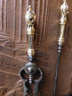 Polished Steel Fire Tool Set, Fire Tools, 19th Century