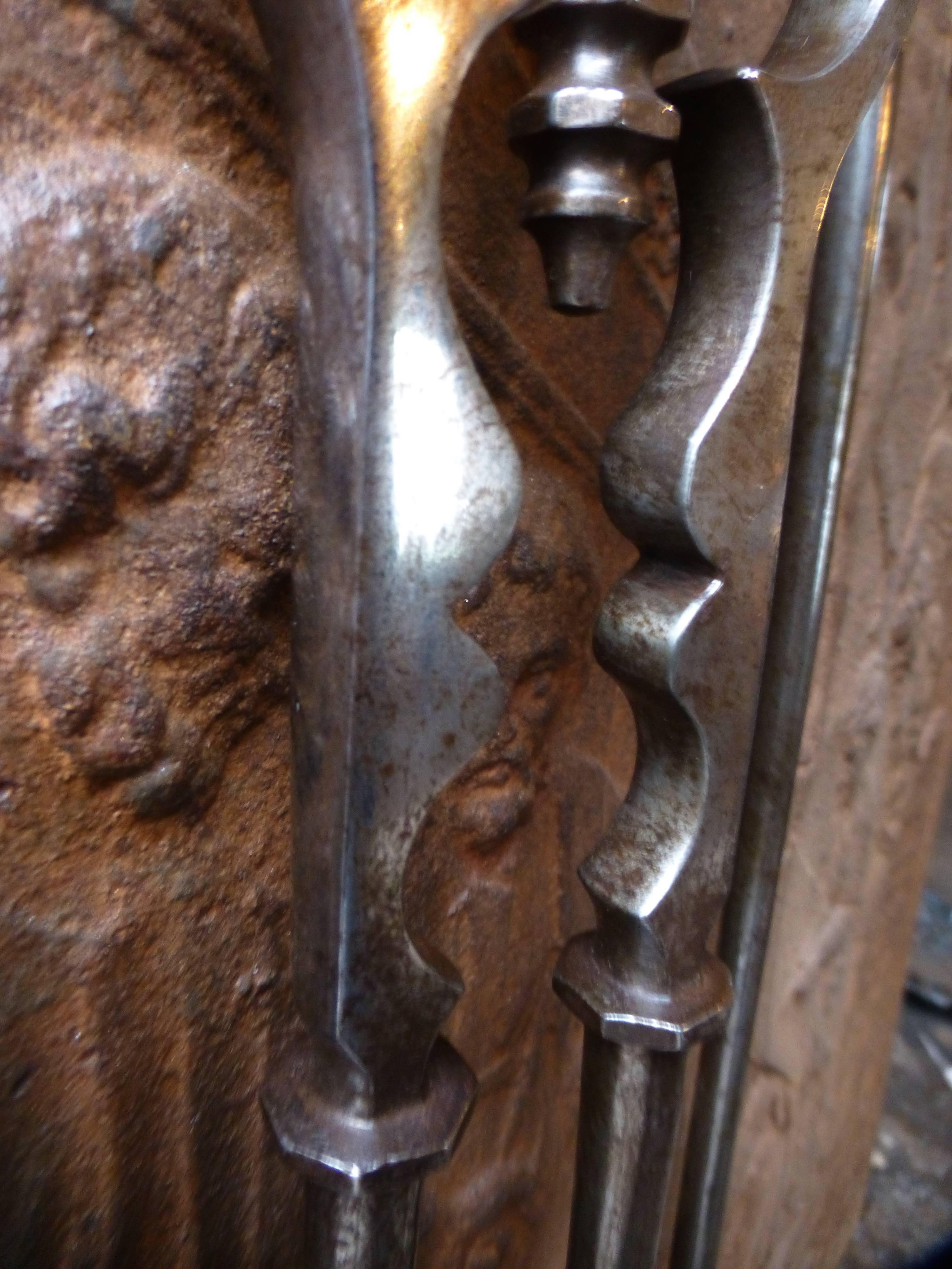 XIXe siècle Ensemble d'outils de feu en acier poli:: outils de feu:: 19ème siècle en vente
