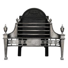 Antique Polished Steel Firebasket in the Adam Style