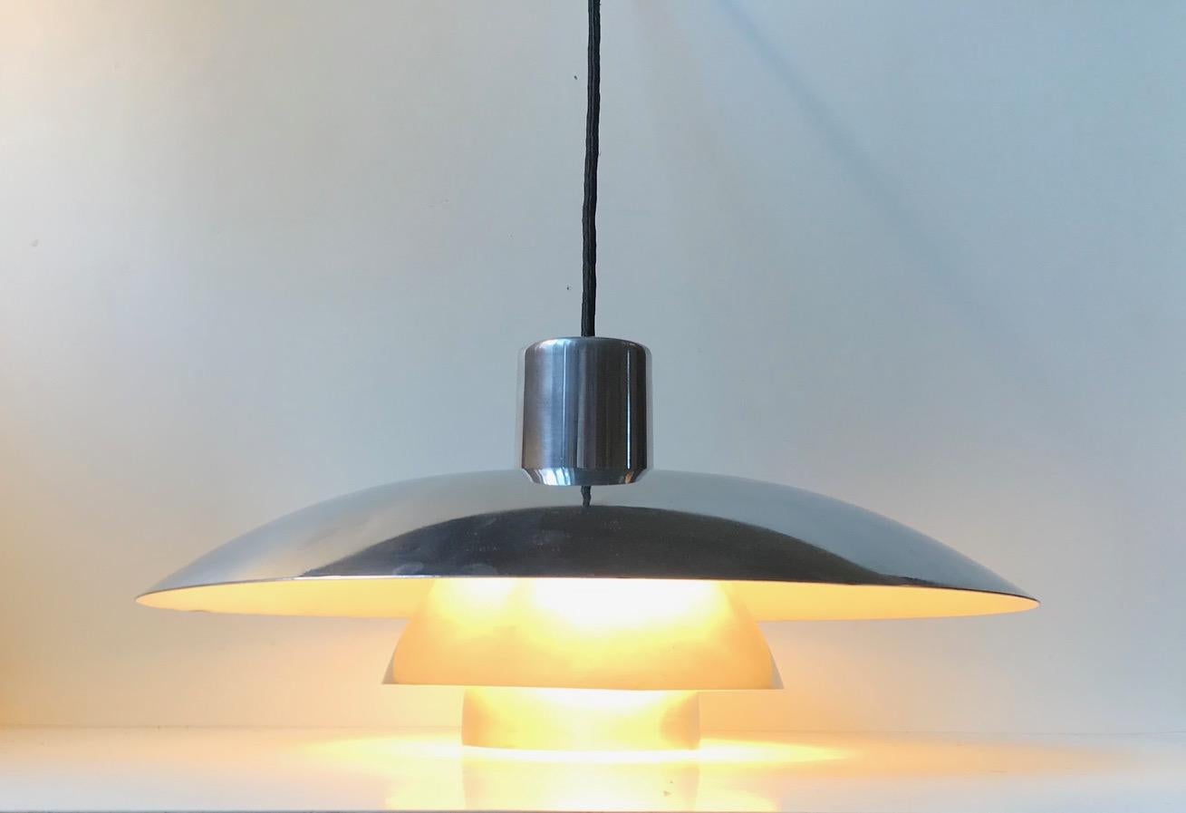 Mid-Century Modern Polished Steel PH 4/3 Ceiling Lamp by Poul Henningsen for Louis Poulsen, 1960s