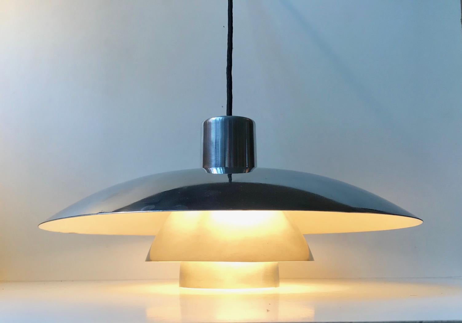 Danish Polished Steel PH 4/3 Ceiling Lamp by Poul Henningsen for Louis Poulsen, 1960s