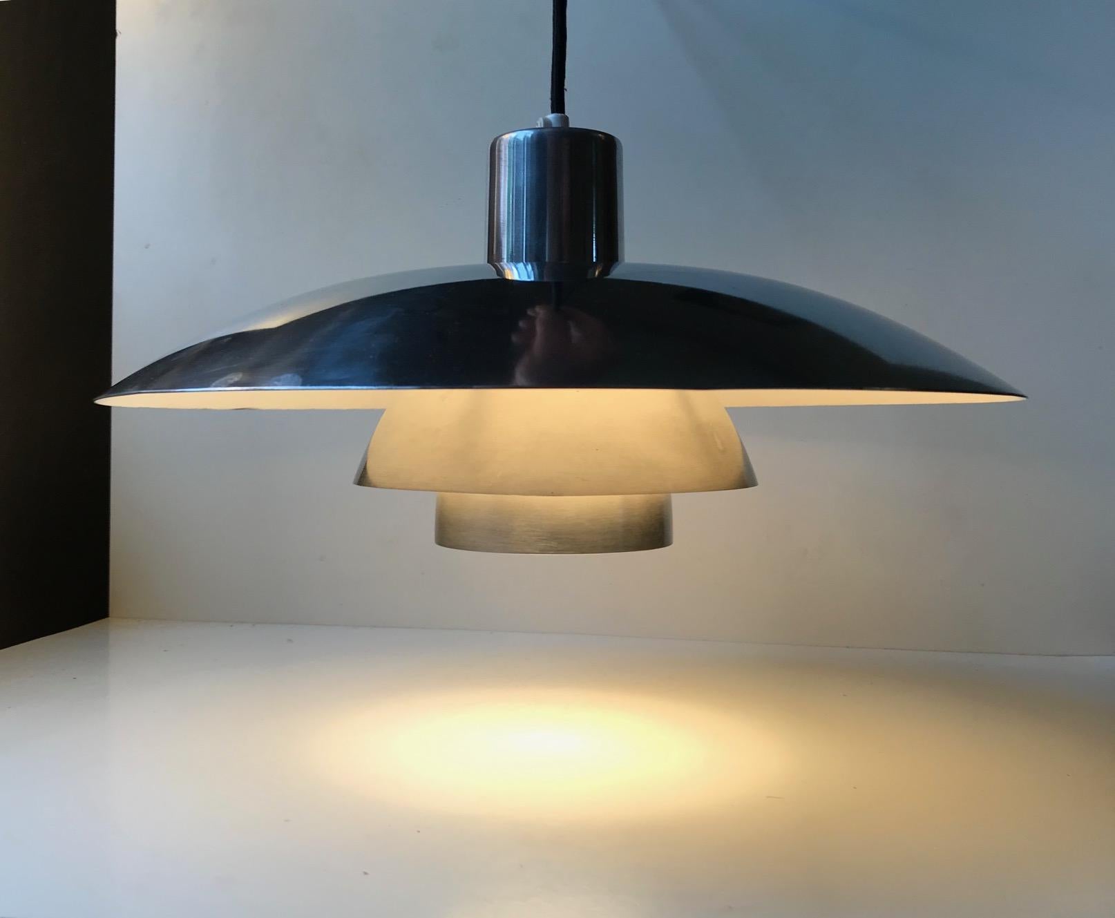 Polished Steel PH 4/3 Ceiling Lamp by Poul Henningsen for Louis Poulsen, 1960s In Good Condition In Esbjerg, DK
