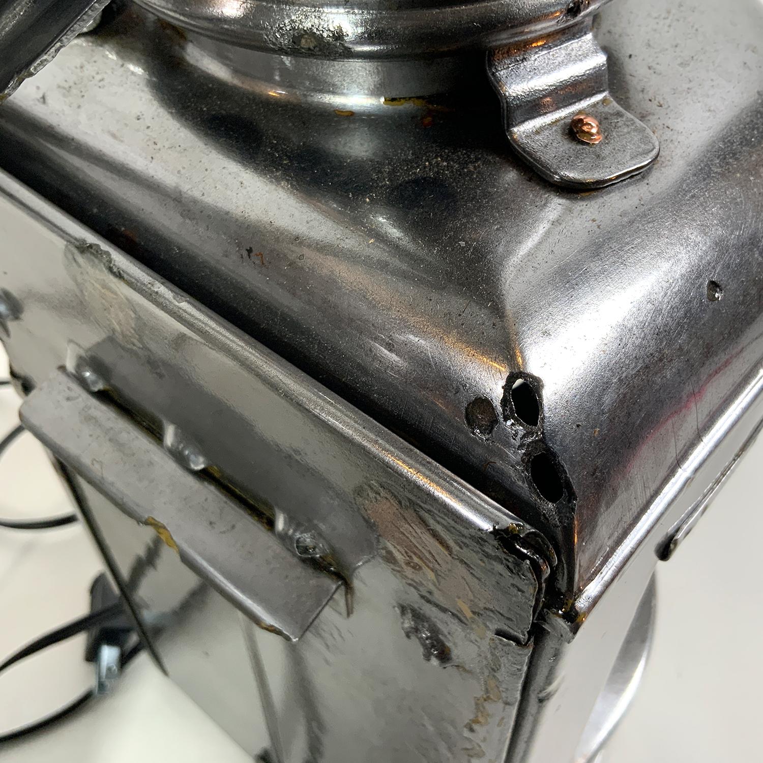 Polished Steel Port and Starboard Ship Lanterns For Sale 2