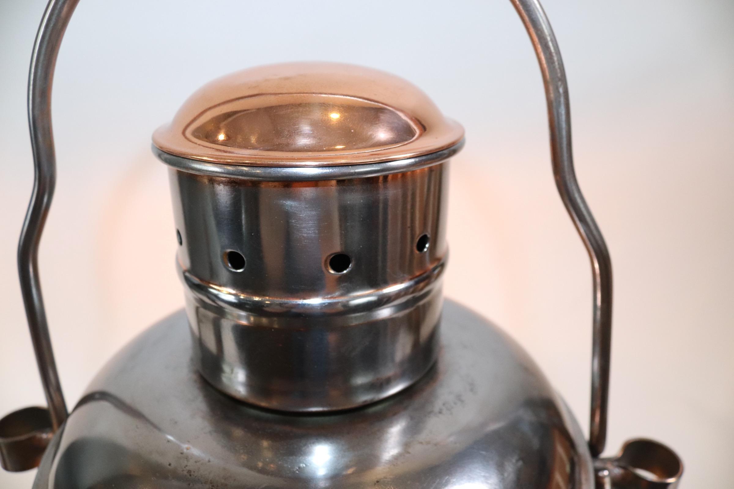 19th Century Polished Steel Ships Anchor Lantern For Sale