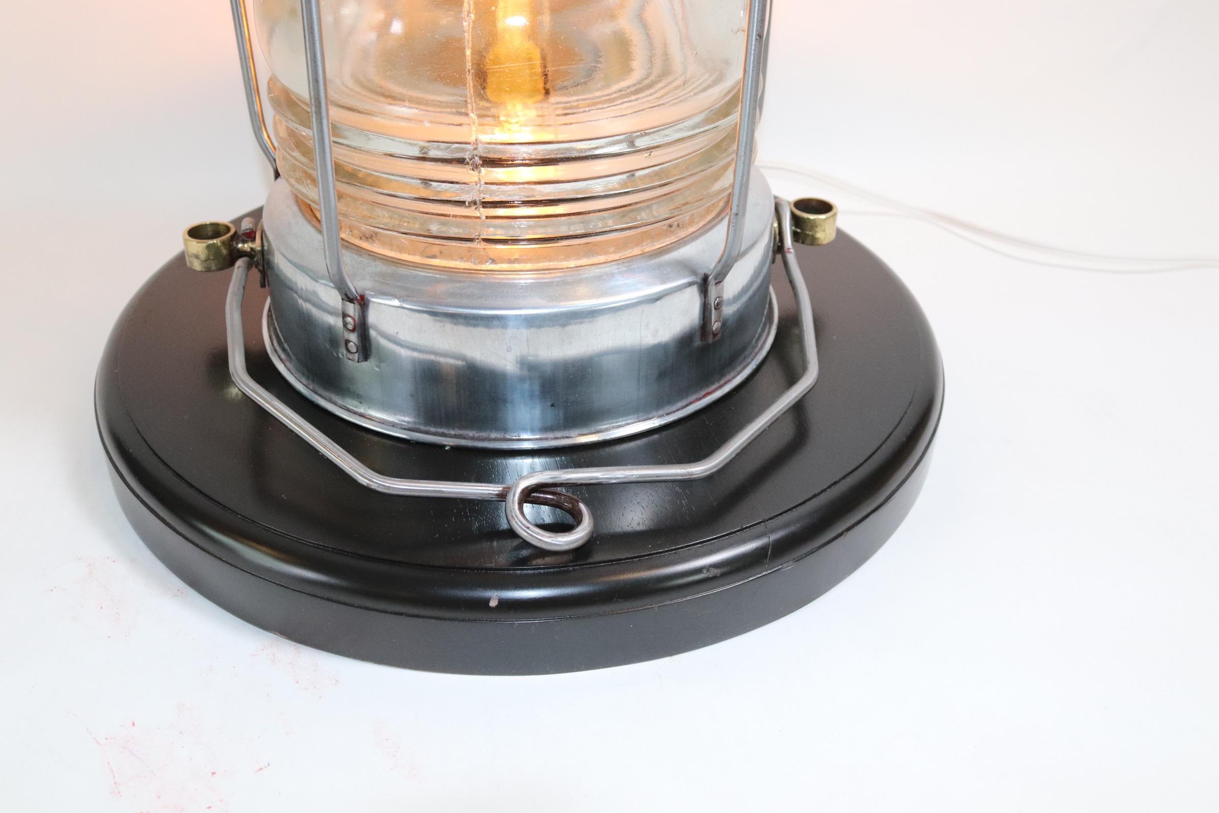 Mid-20th Century Polished Steel Ships Anchor Lantern For Sale