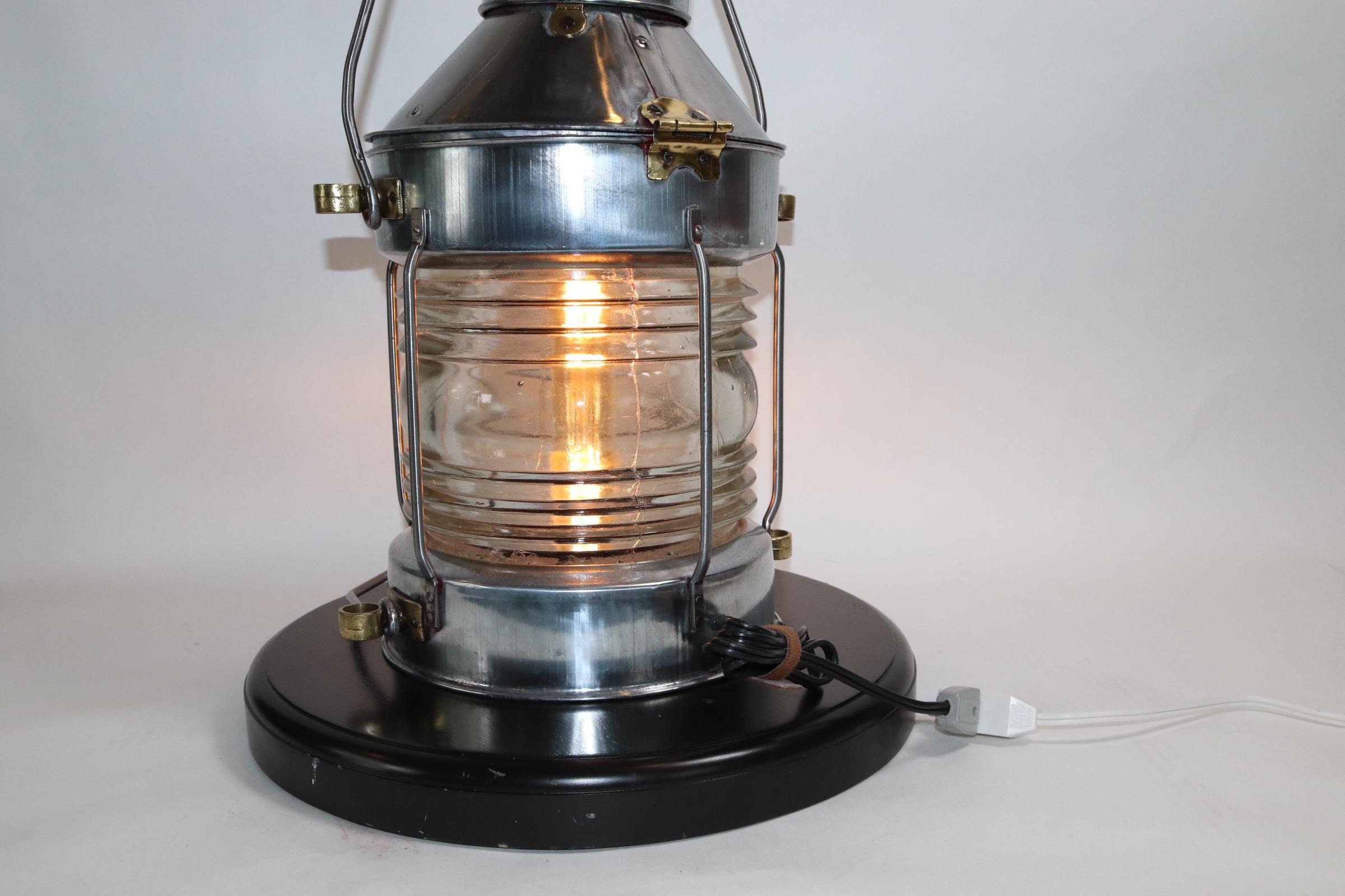 Polished Steel Ships Anchor Lantern For Sale 1