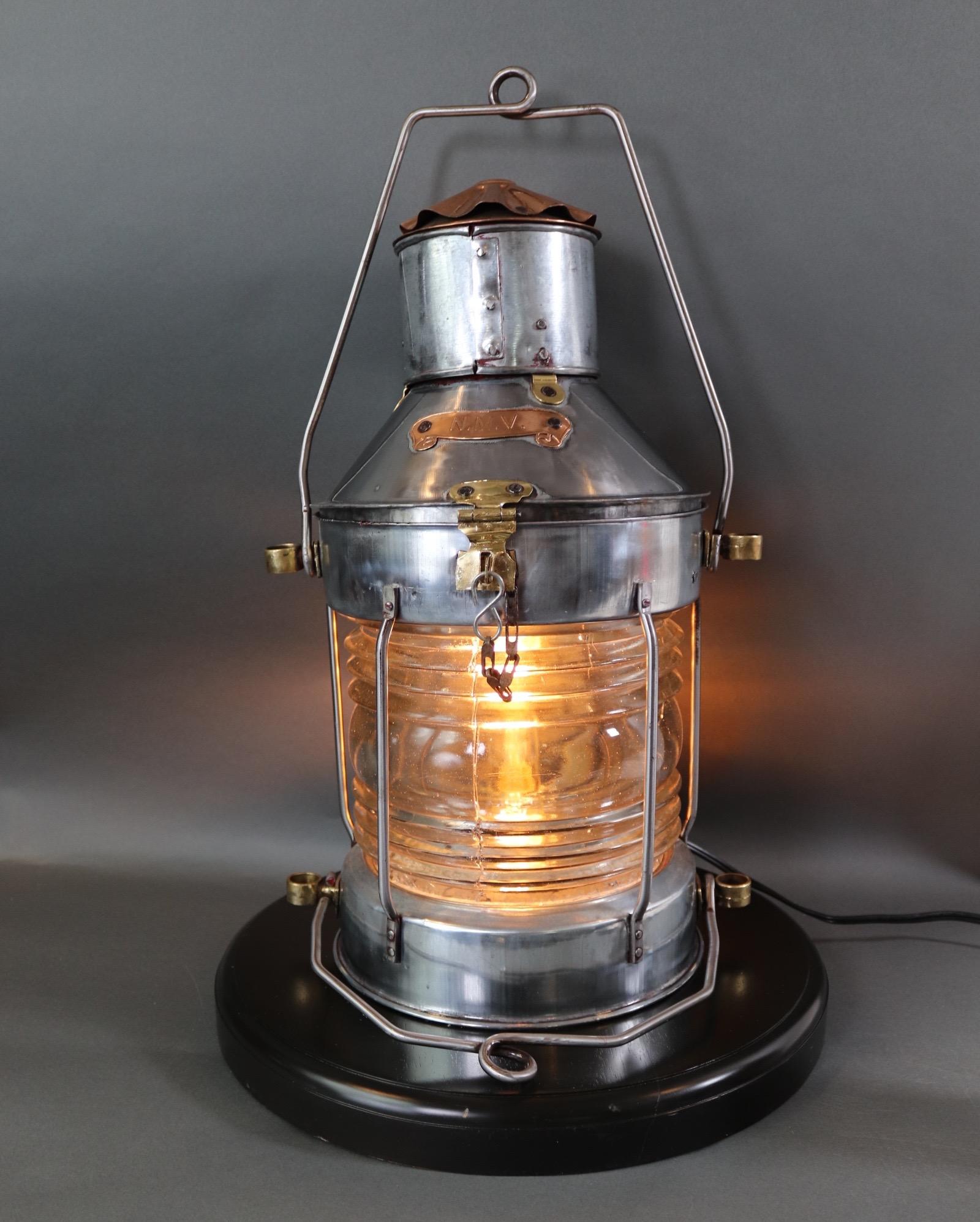 Polished Steel Ships Anchor Lantern For Sale 2