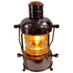 Used Polished Steel Ships Anchor Lantern