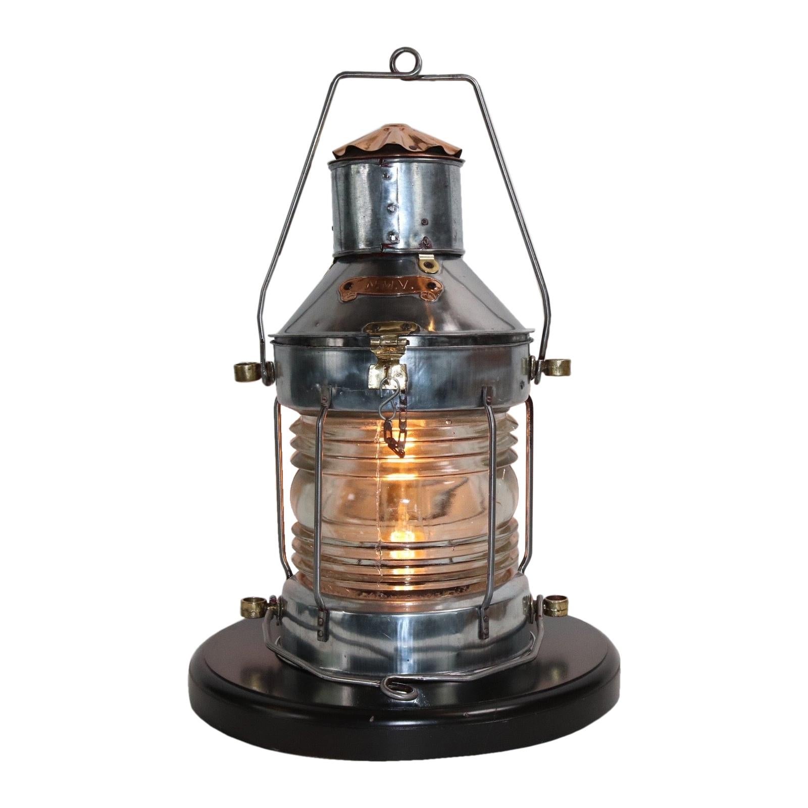 Polished Steel Ships Anchor Lantern For Sale