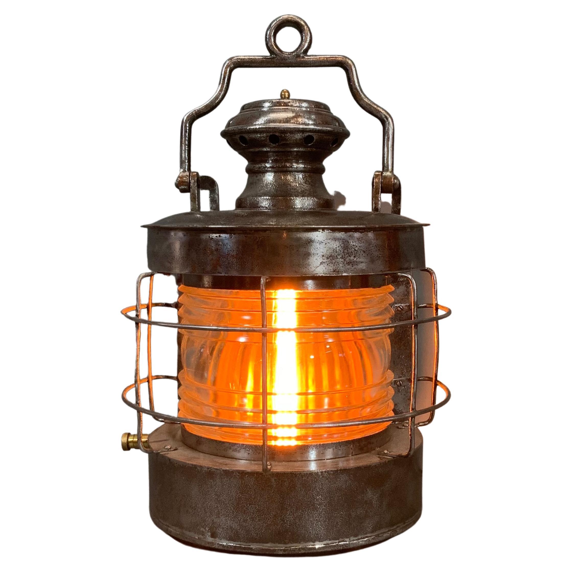 Polished Steel Ship's Masthead Lantern For Sale