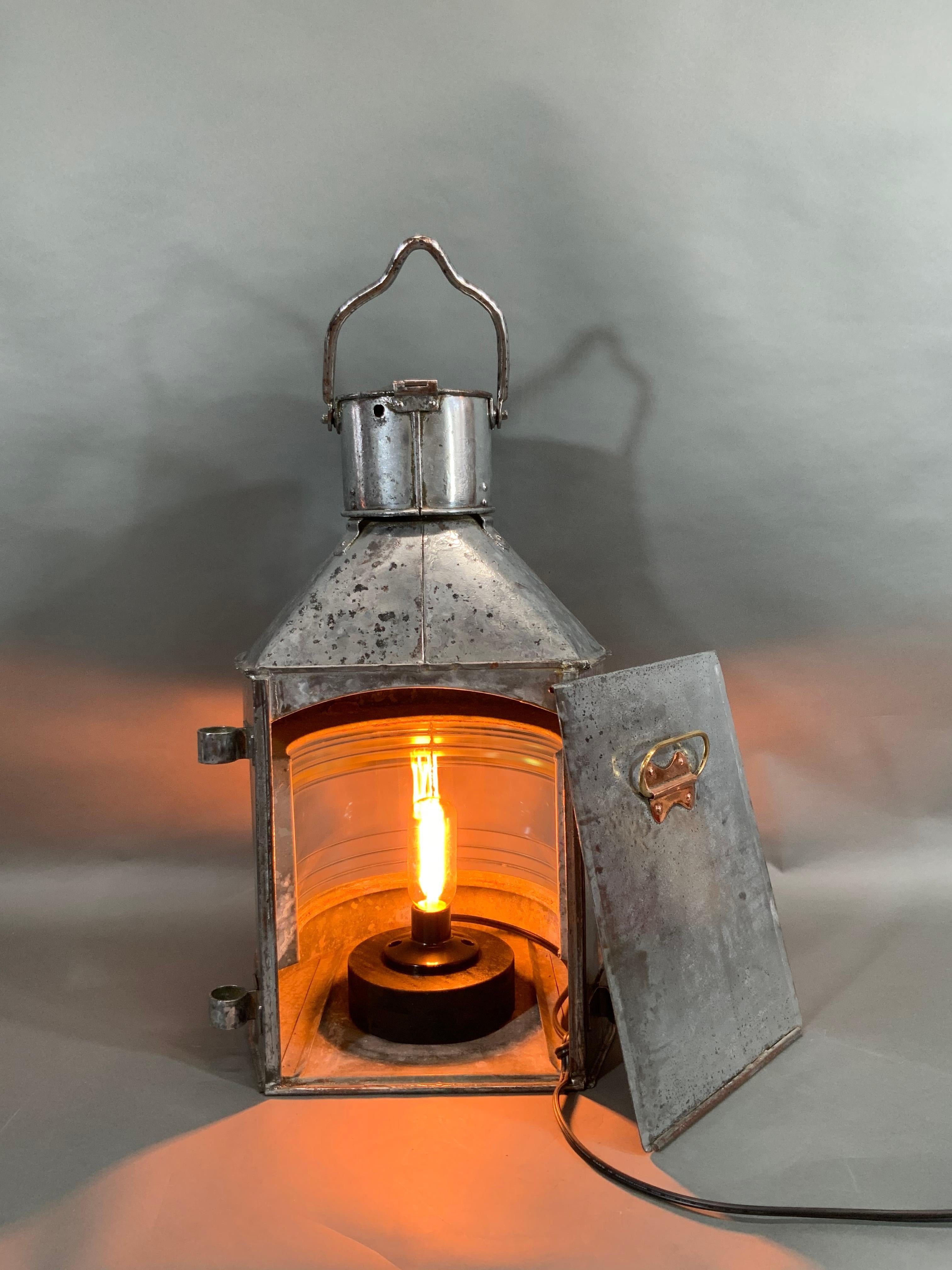 Polished Steel Ship's Masthead Lantern with Fresnel Lens by Meteorite 