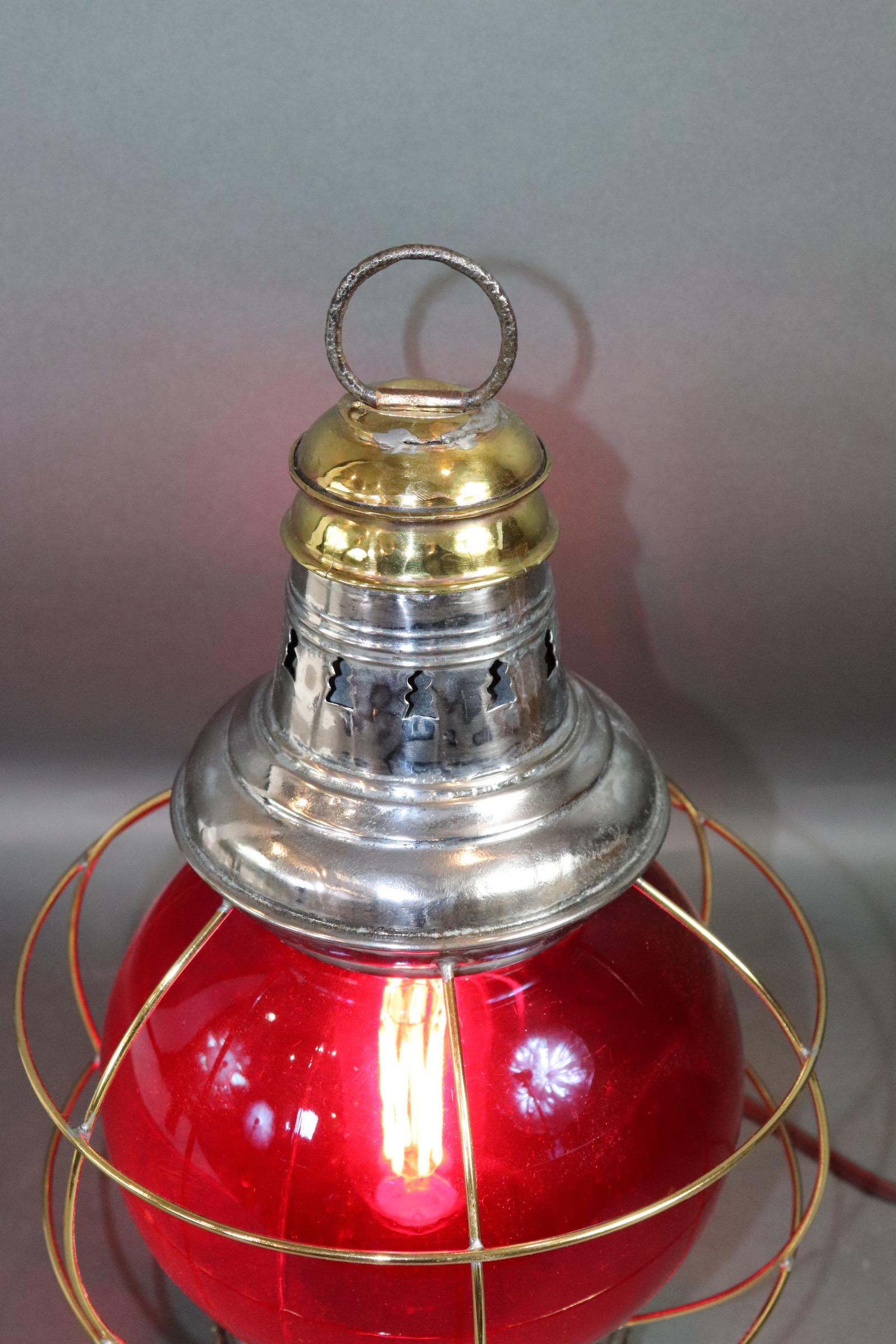 Brass Polished Steel Ships Onion Lantern For Sale