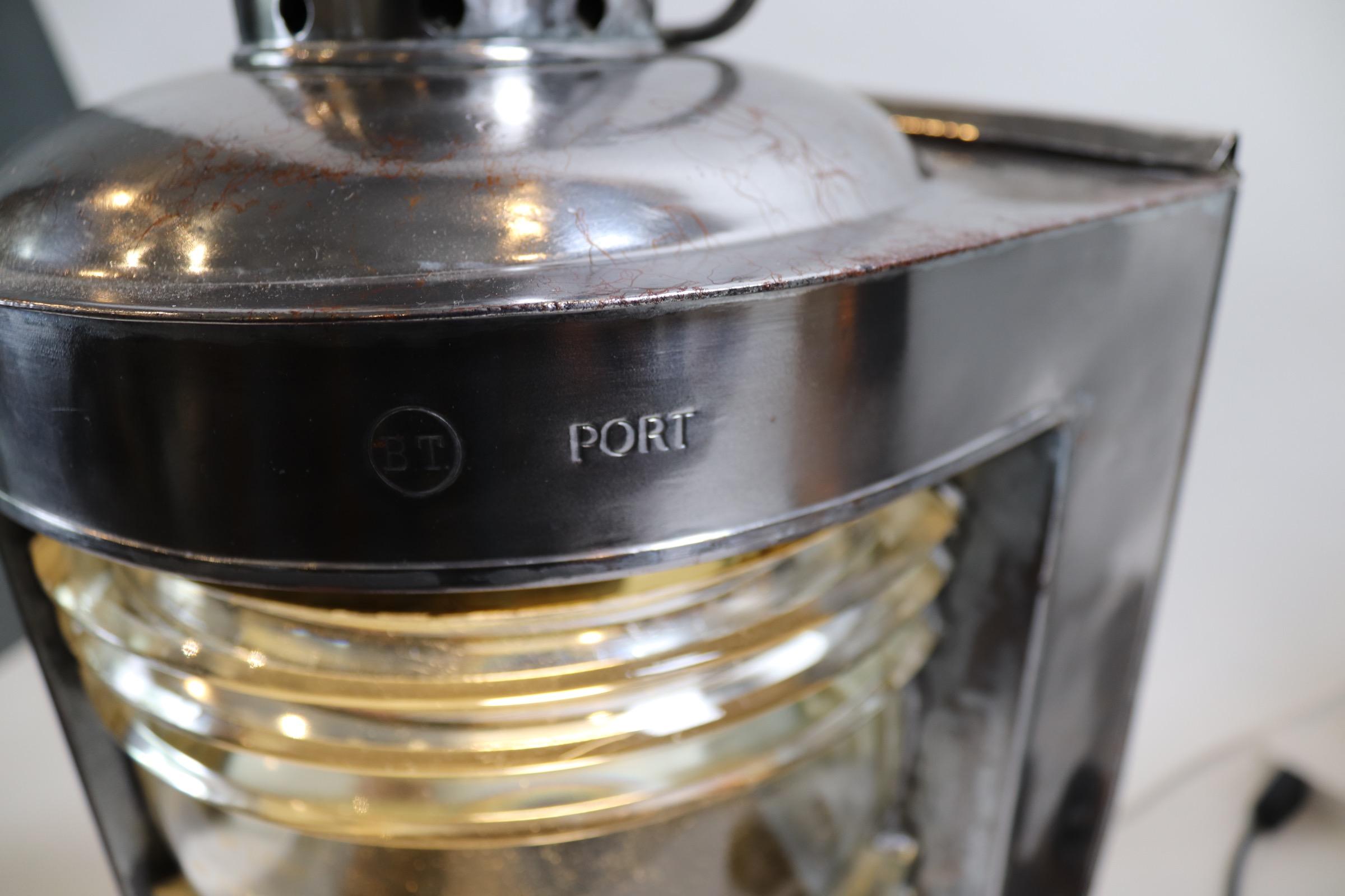 Polished Steel Ships Port and Starboard Lanterns For Sale 2