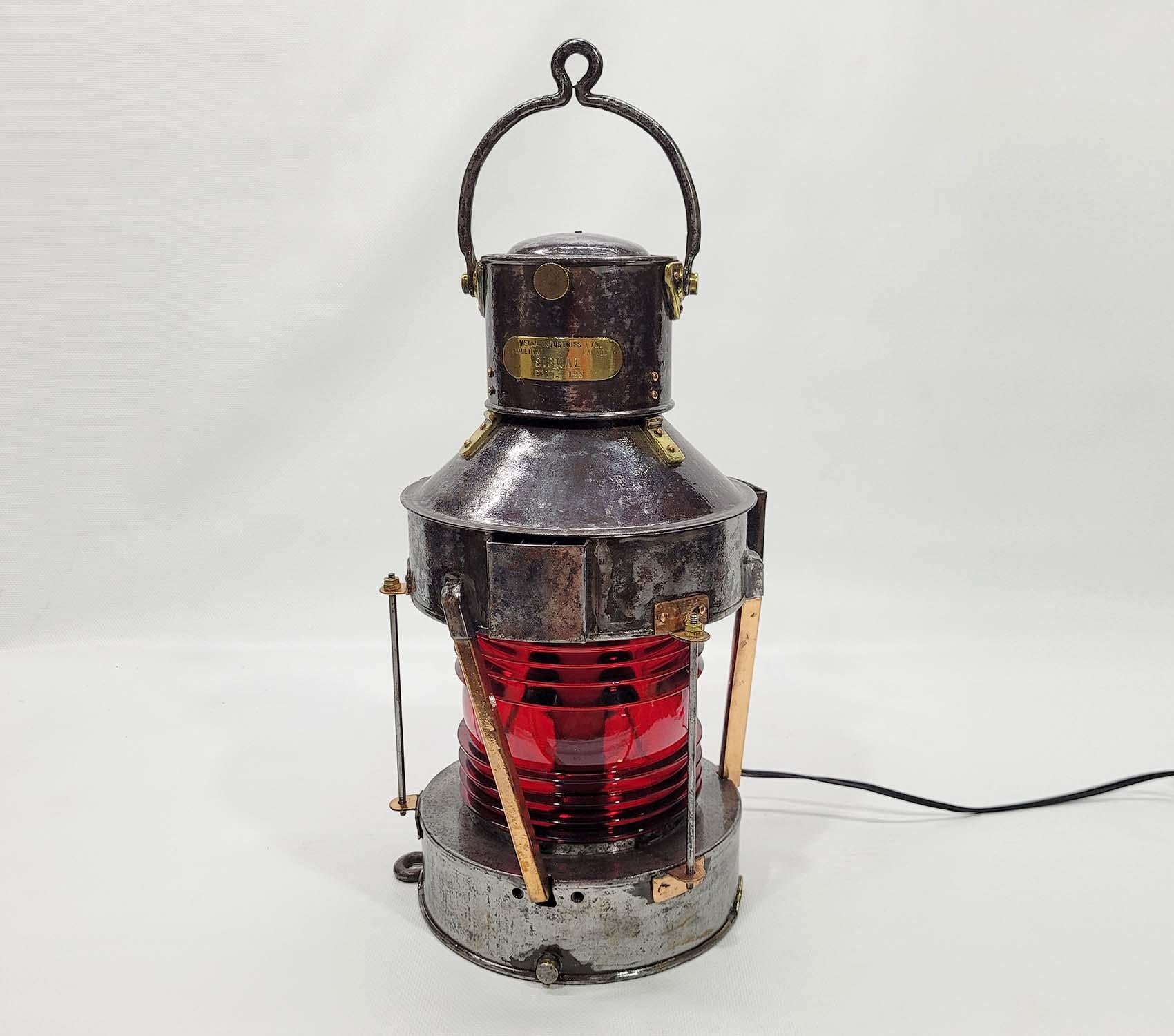 North American Polished Steel Ships Signal Lantern