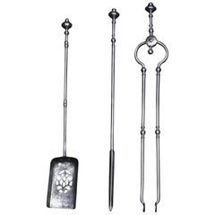 Polished Steel Triple Companion Fire Tool Set