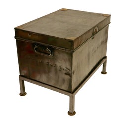 Polished Steel Trunk on Later Stand