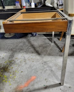 Polished Steel & Wood Desk Frame by Gordon Bunshaft for Knoll