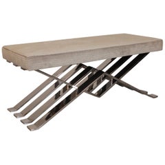Polished Steel Zig Zag Bench