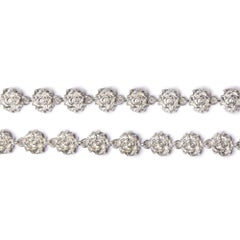 Polished Sterling Silver 925 Long Rosette Chain Necklace