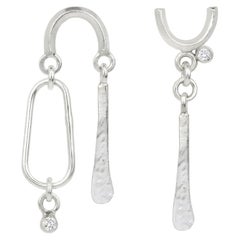 Silver/Lab-Grown White Sapphires Ari&Amal Drop Earrings by Cindy Liebel Jewelr
