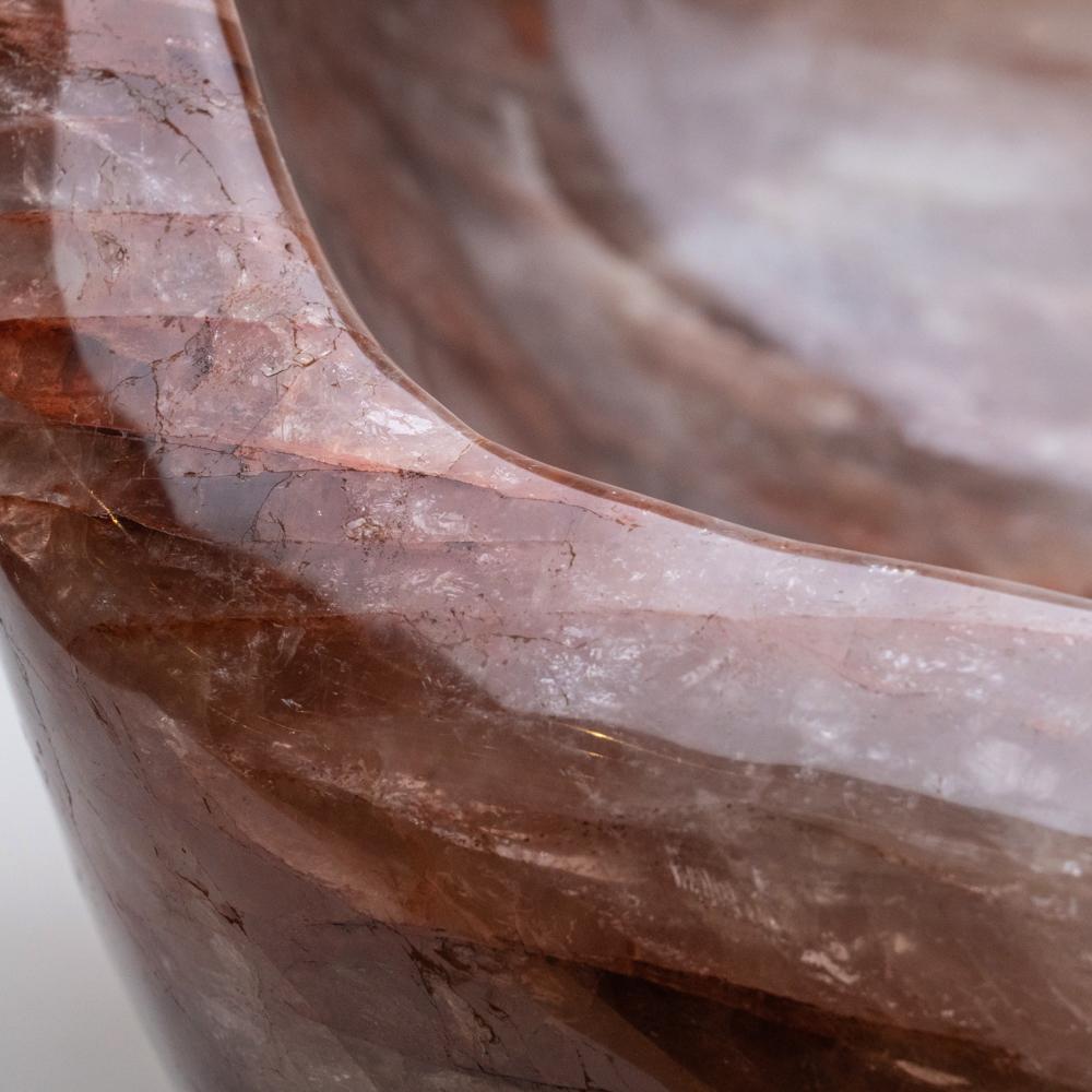 Malagasy Polished Strawberry Quartz Freeform Bowl from Madagascar '61 Lbs'