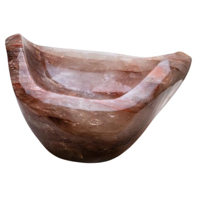 Polished Strawberry Quartz Freeform Bowl from Madagascar '61 Lbs'