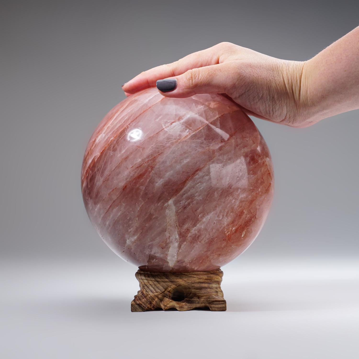 Strawberry Quartz Sphere from Madagascar In Excellent Condition For Sale In New York, NY