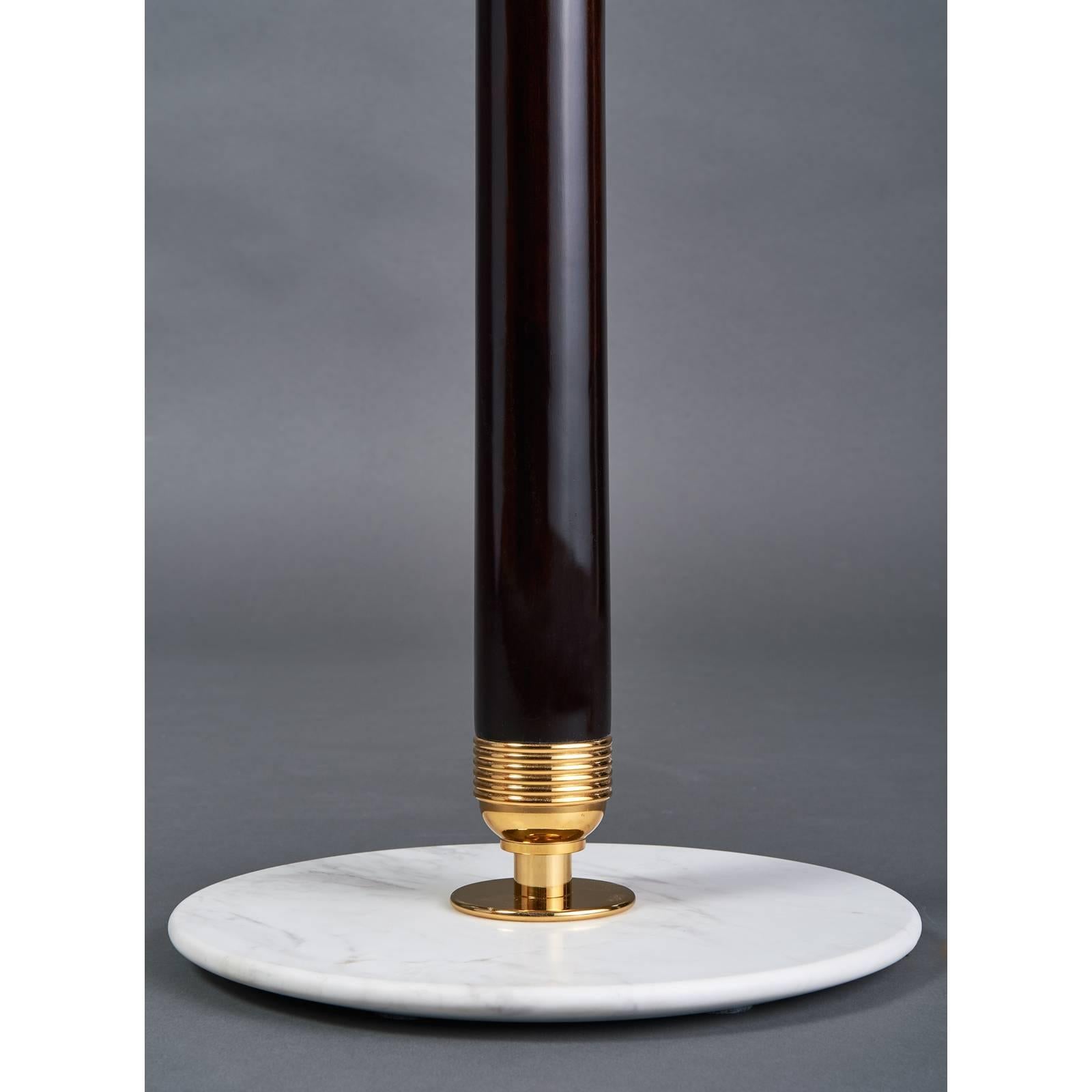Polished Tapered Wood Stilnovo Style Floor Lamp, Italy, 1950s In Excellent Condition In New York, NY