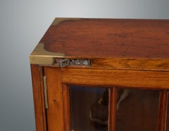 Polished Teak Folding Campaign Bookcase