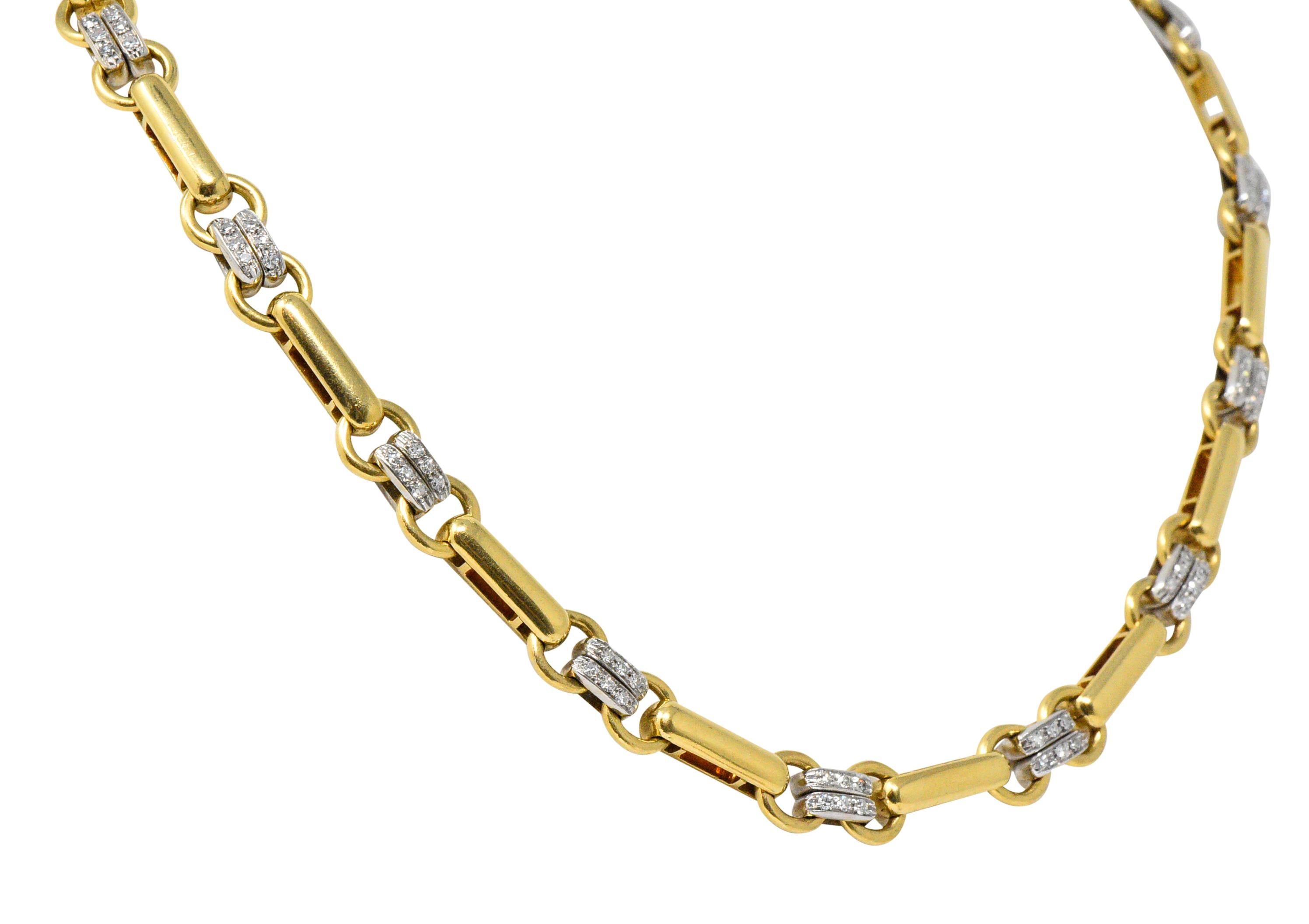 Contemporary Tiffany & Co. 1.05 Carat Diamond 18 Karat Two-Tone Gold Necklace