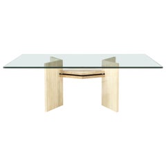 Polished Travertine Cocktail / Coffee Table