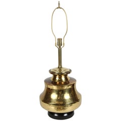 Polished Vintage Moroccan Moorish Brass Table Lamp