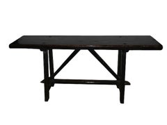 Table console en noyer poli, design italien classique du 18e siècle