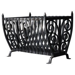 Antique Polished Wrought Iron Firebasket