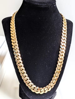 Polished Yellow Gold Chain Necklace - 21" Long, 12mm Wide